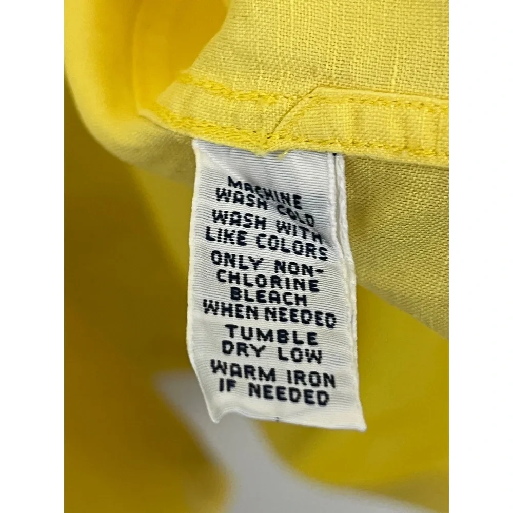 Polo Ralph Lauren Coastal Button Down Shirt Mens XLT Yellow Linen Silk Blend